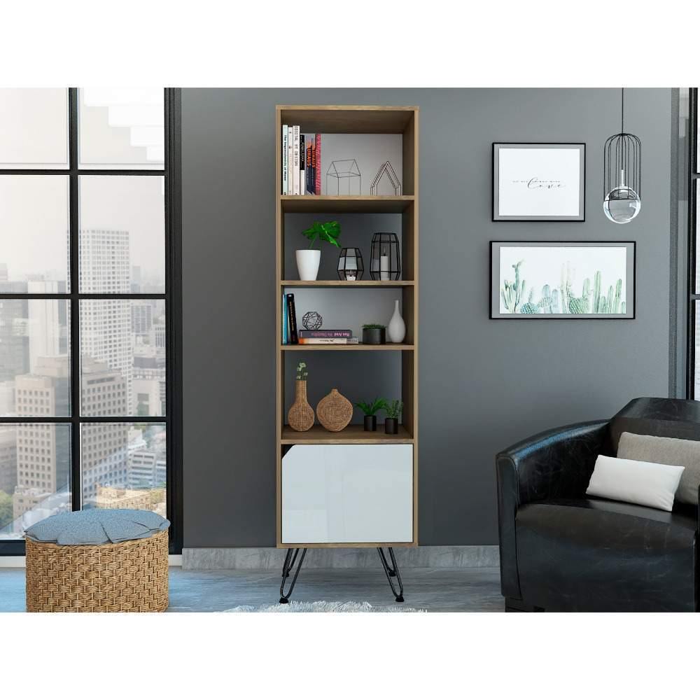 Biblioteca Stamford Cafe Expreso 48 cm con Puerta y Entrepaños - Bibliotecas | Bylmo