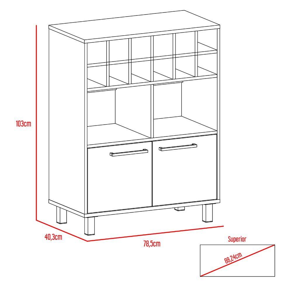 Bar Kaia Wengue 78x103cm con Un Cajón y con Doce Portabotellas - Bares | Bylmo