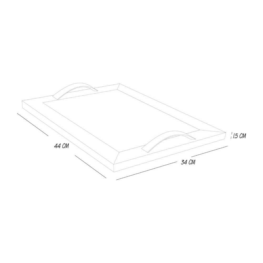 Bandeja de Servir Pino MDF Moderna 44x34cm Negro - Cocinas | Bylmo