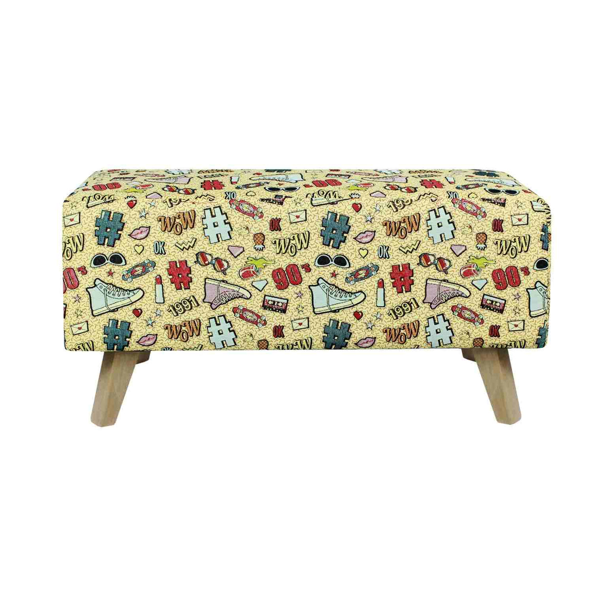 Banqueta Amalia Converse Multicolor 80 cm con Patas de Madera - Sofas y Poltronas | Bylmo