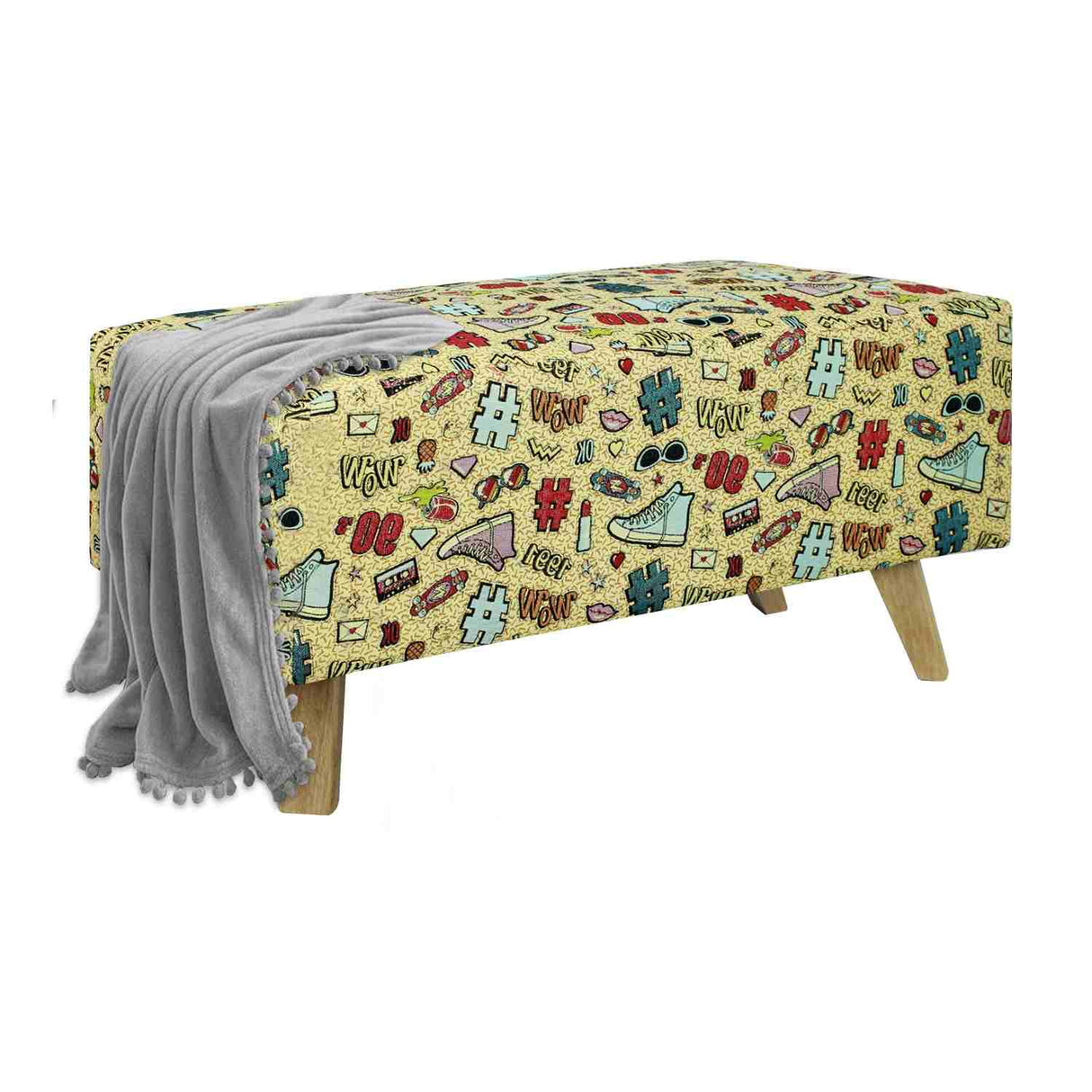 Banqueta Amalia Converse Multicolor 80 cm con Patas de Madera - Sofas y Poltronas | Bylmo