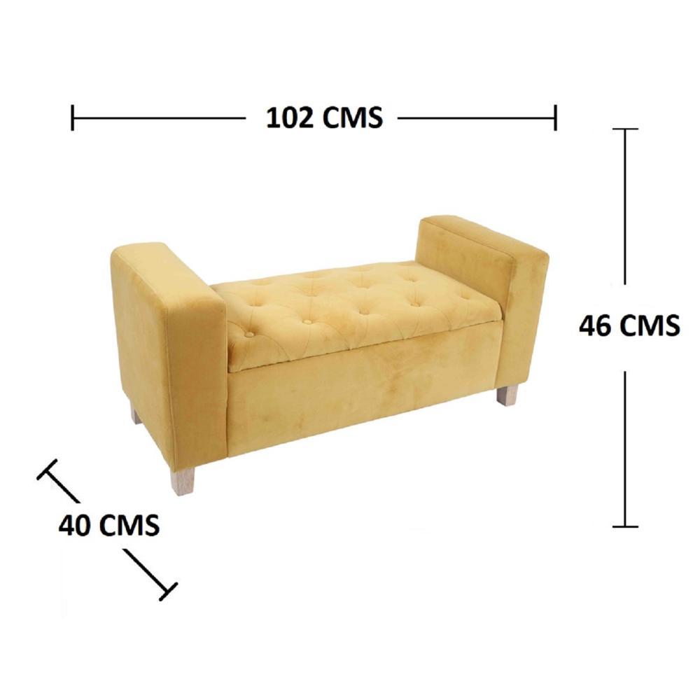 Banqueta Valentina Amarillo 102 cm con Baúl - Sofas | Bylmo