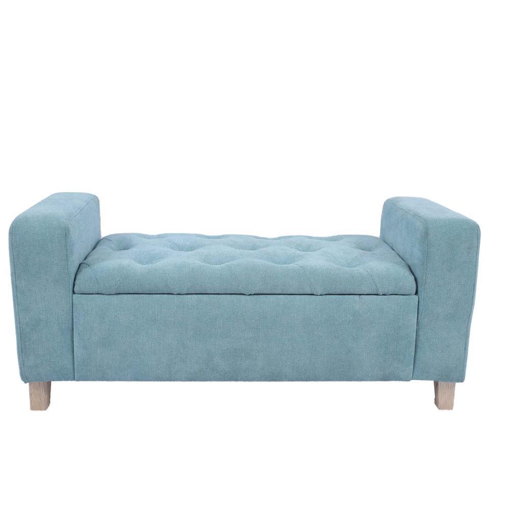 Banqueta Baúl Verde Menta 102x45cm De 2 Puestos con Apoya Brazos - Sofas | Bylmo