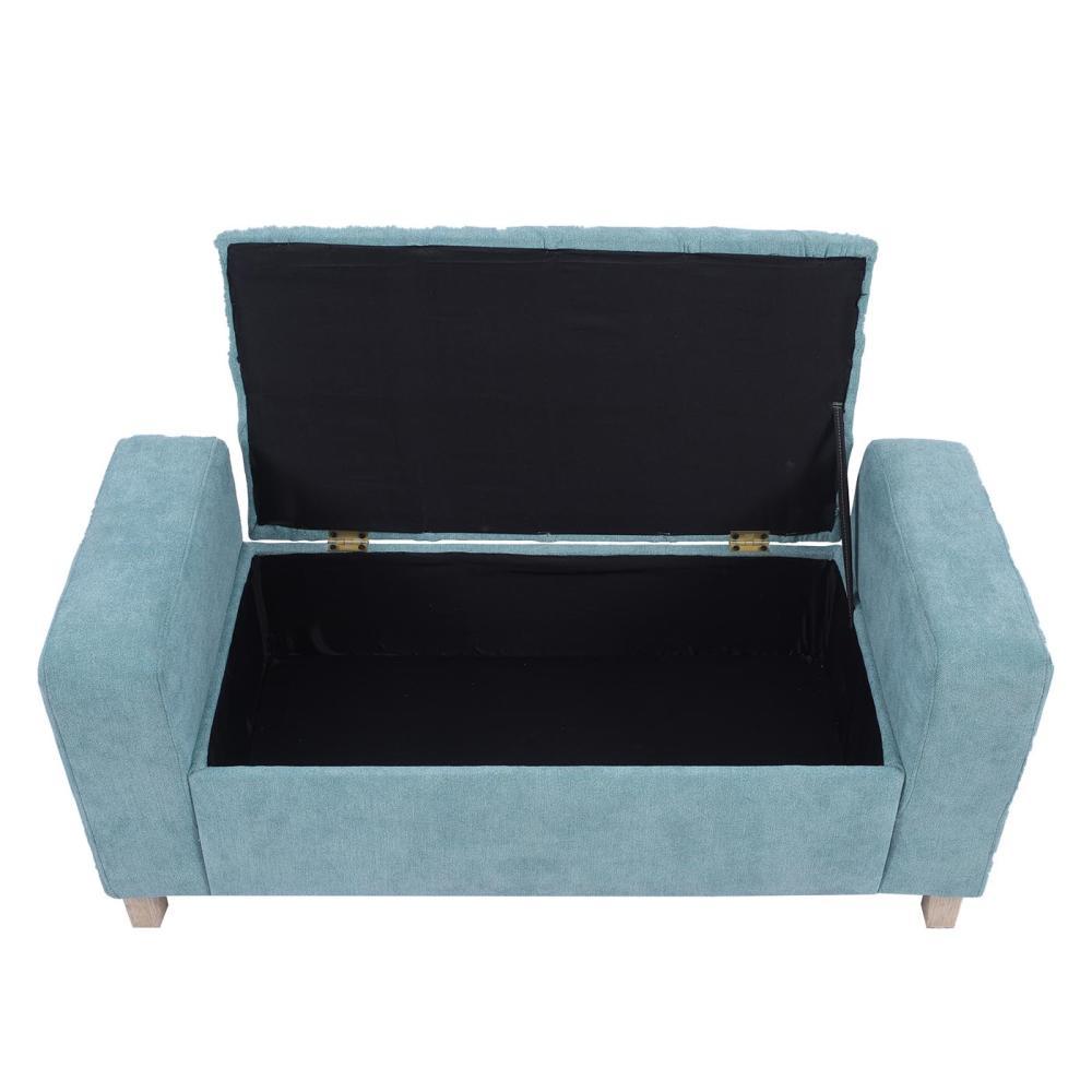 Banqueta Baúl Verde Menta 102x45cm De 2 Puestos con Apoya Brazos - Sofas | Bylmo