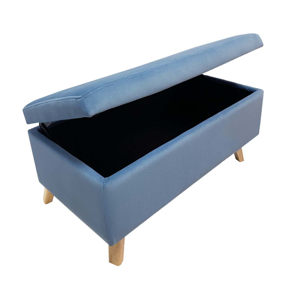 Banqueta Nugo Azul 80 cm con Baúl - Sofas y Poltronas | Bylmo