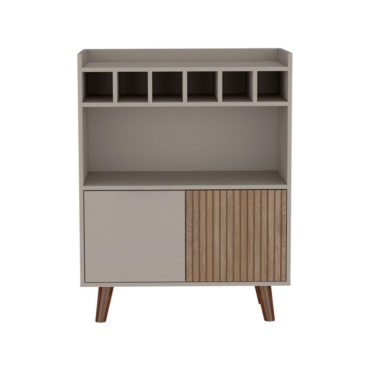 Bar Bajo Funes Taupe 78 cm con Almacenamiento y Puertas - Bares | Bylmo