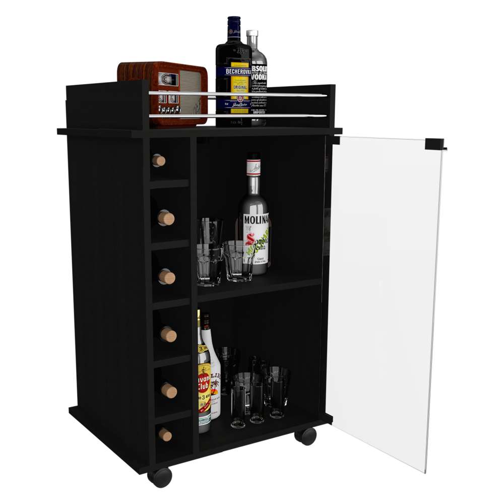 Bar Dukat Wengue 55x89cm sin Cajones y con Seis Portabotellas - Bares | Bylmo