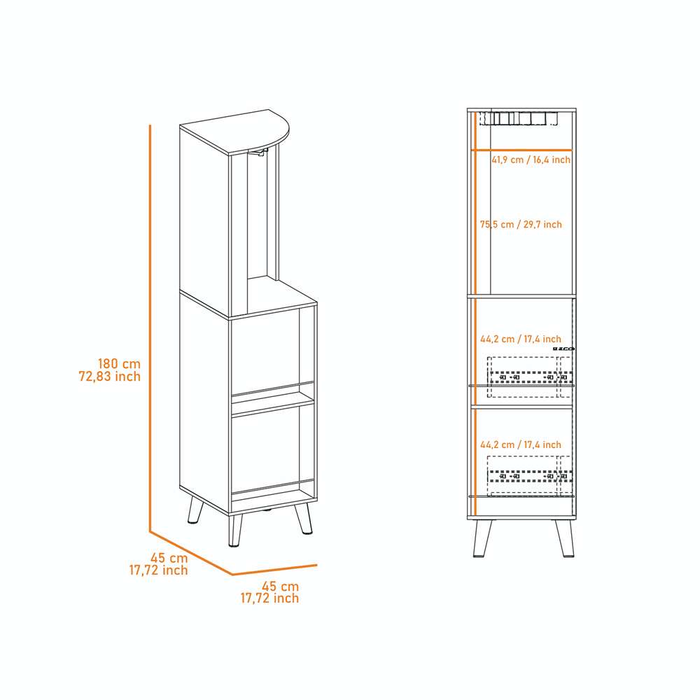 Bar Esquinero Cincinatti Bellota 45 cm con Cajón Lateral - Bares | Bylmo
