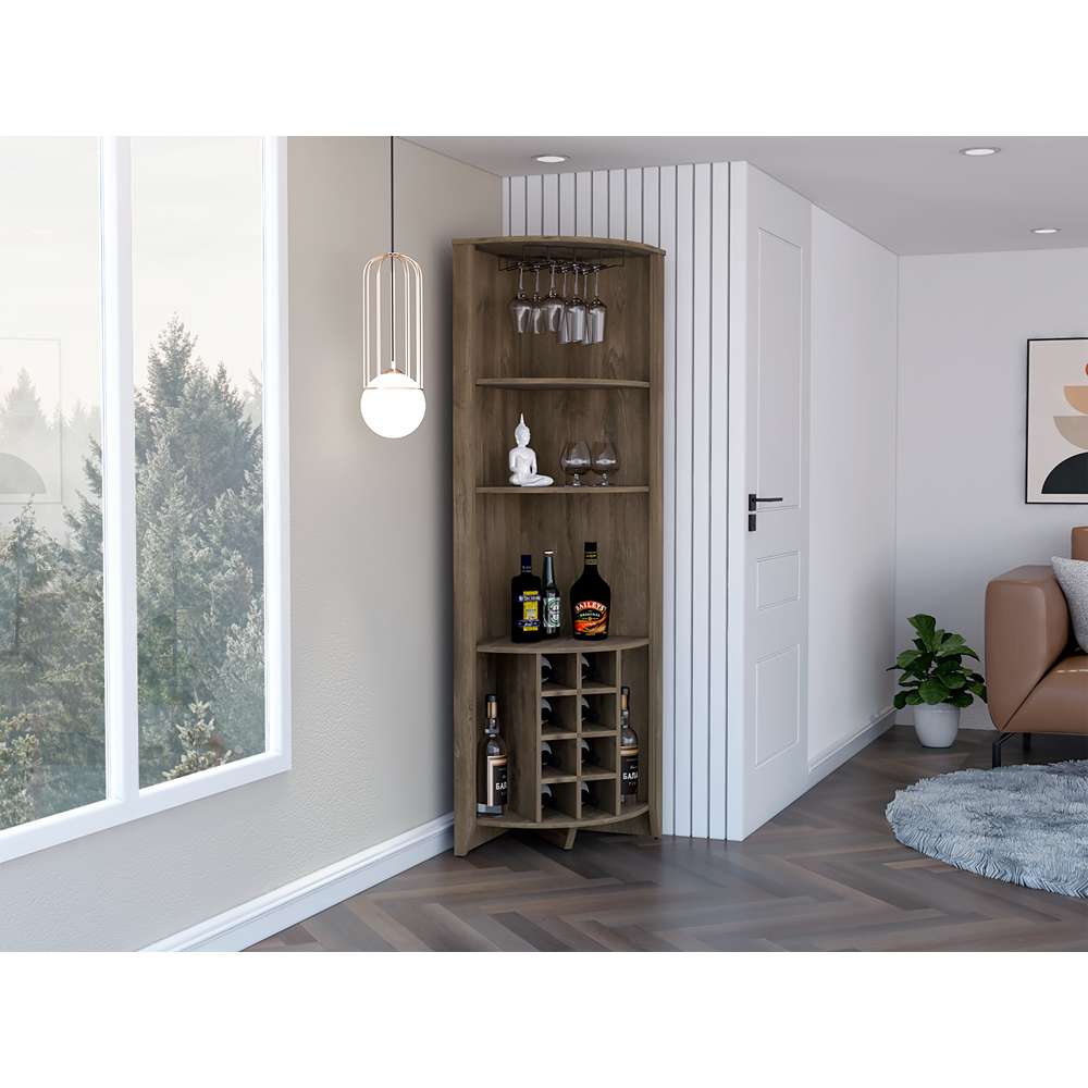 Bar Esquinero Esquinero Essential Bellota 49x180.6cm sin Cajones y con Diez Portabotellas - Bares | Bylmo