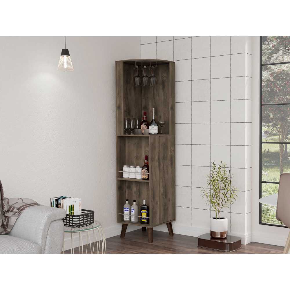 Bar Esquinero Cincinatti Bellota 45 cm con Cajón Lateral - Bares | Bylmo