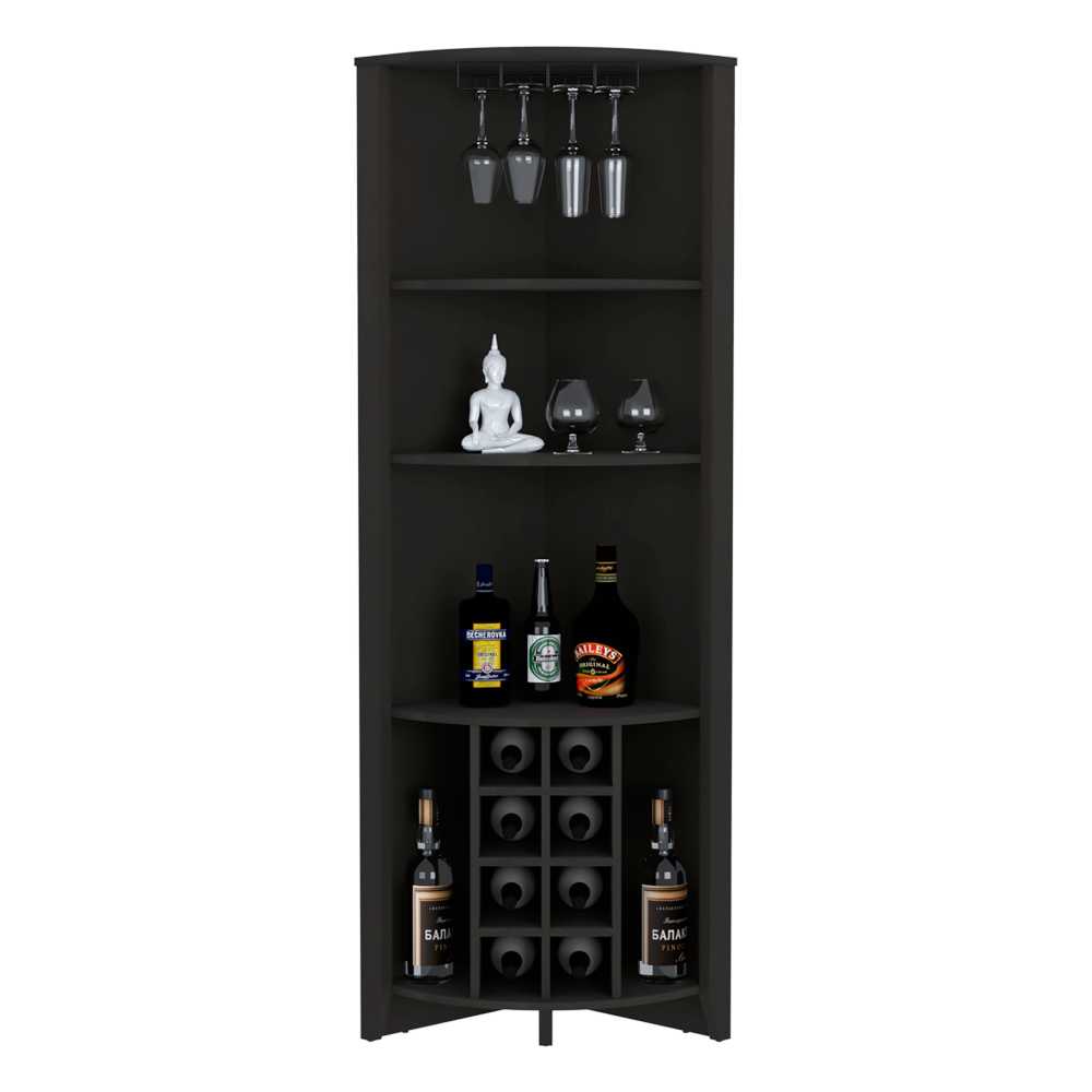 Bar Esquinero Essential Wengue 49x180.6cm sin Cajones y con Diez Portabotellas - Bares | Bylmo