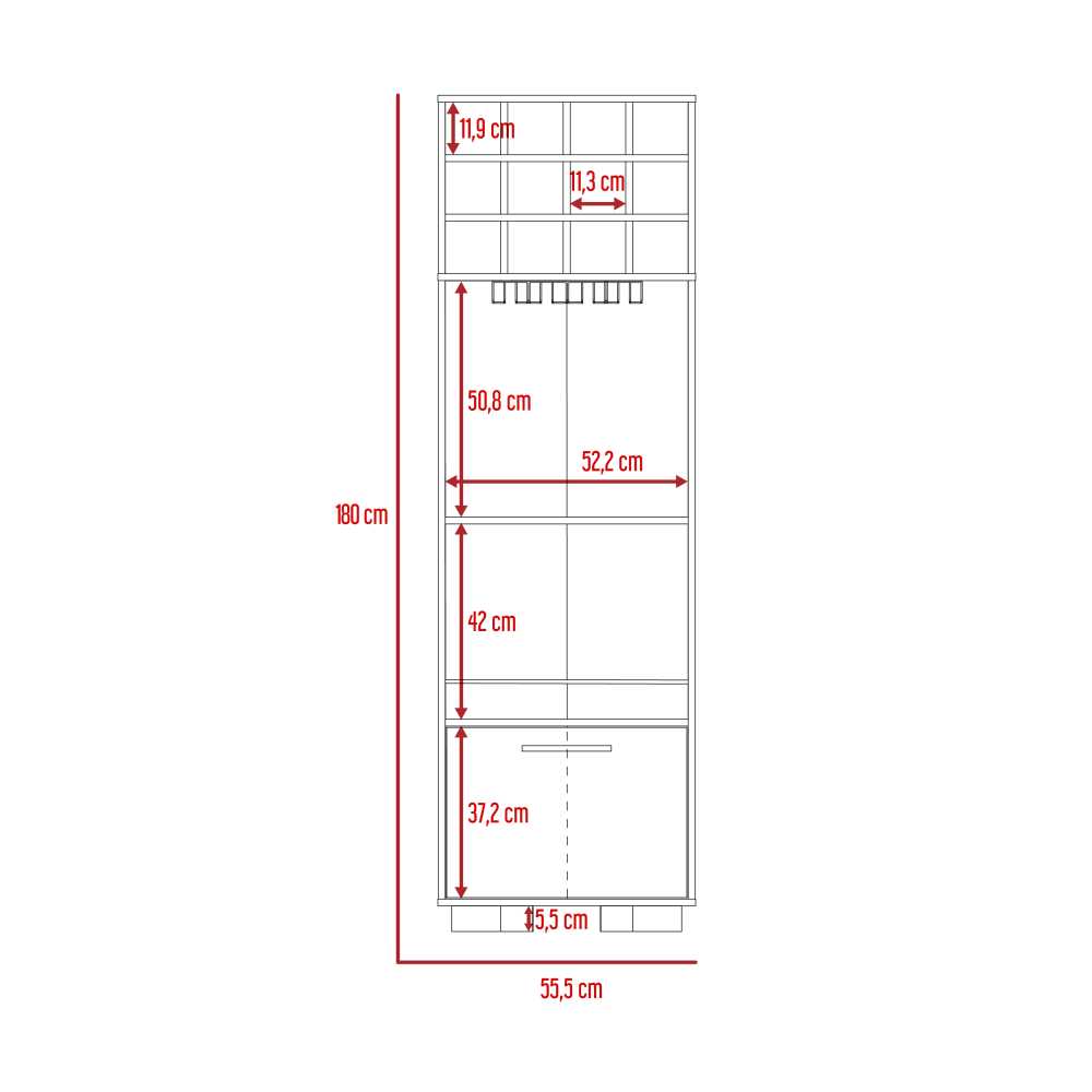 Bar Marsella Habano y Miel 55 cm con Una Puerta - Bares | Bylmo