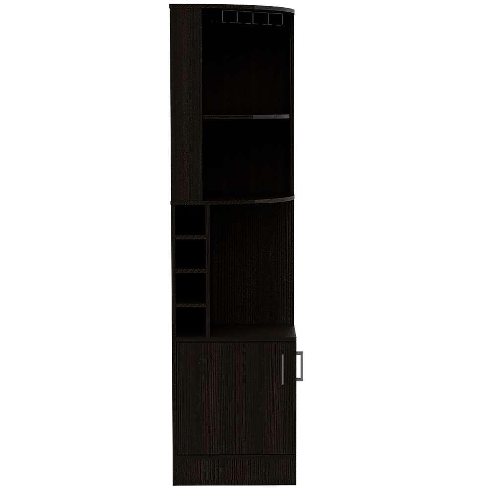 Bar Esquinero Syrah Wengue 46.9x180.6cm con Un Cajón y con Ocho Portabotellas - Bares | Bylmo