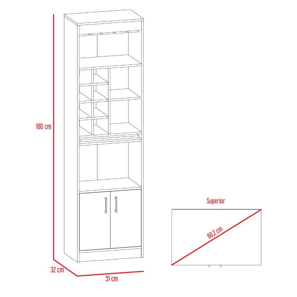 Bar Syrah Wengue 51x180cm con Un Cajón y sin Portabotellas - Bares | Bylmo