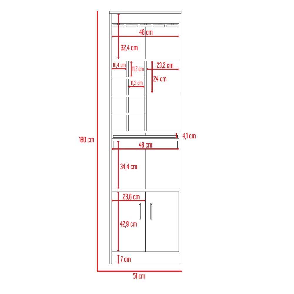 Bar Syrah Wengue 51x180cm con Un Cajón y sin Portabotellas - Bares | Bylmo