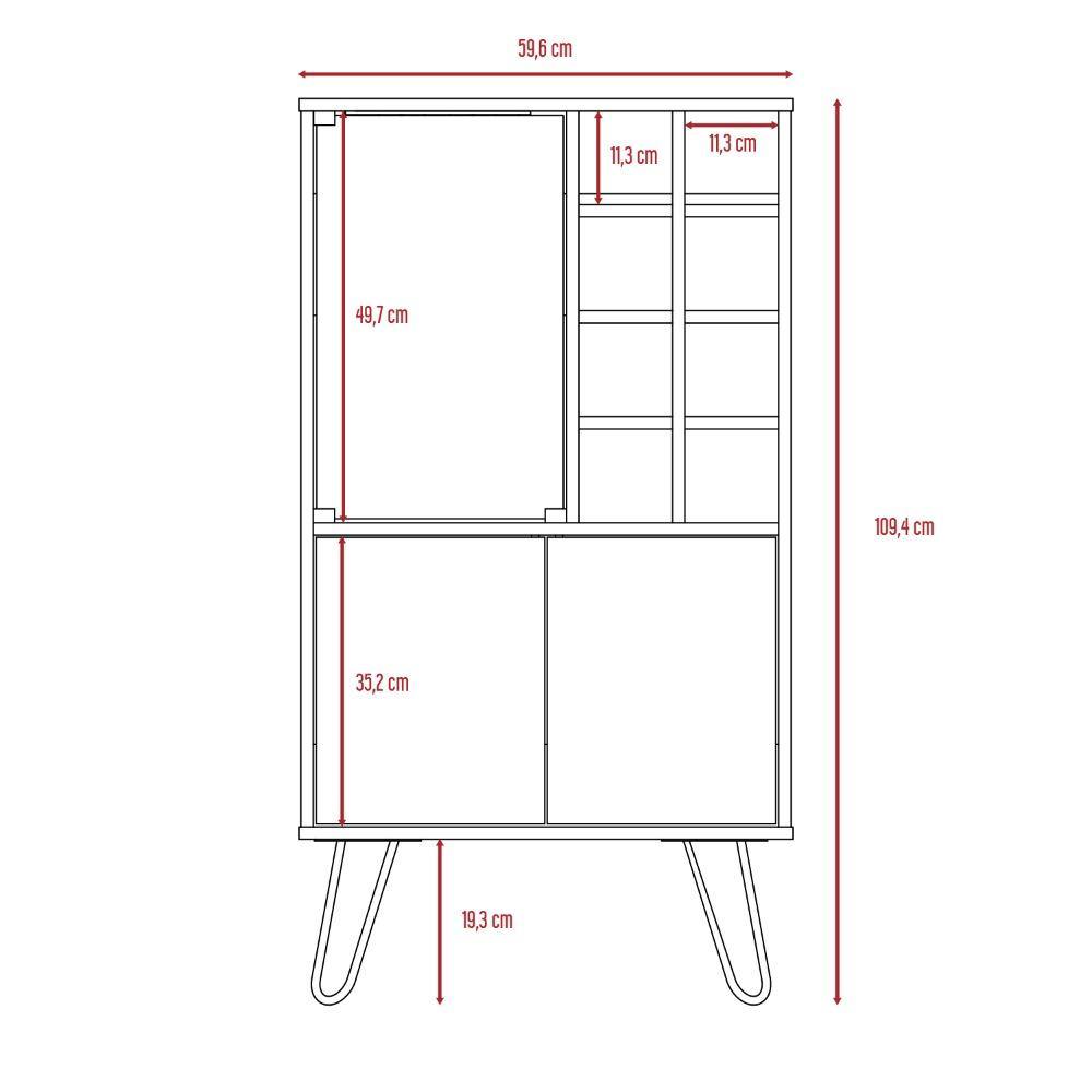 Bar Vassel Wengue 59 cm con Puerta de Vidrio - Bares | Bylmo