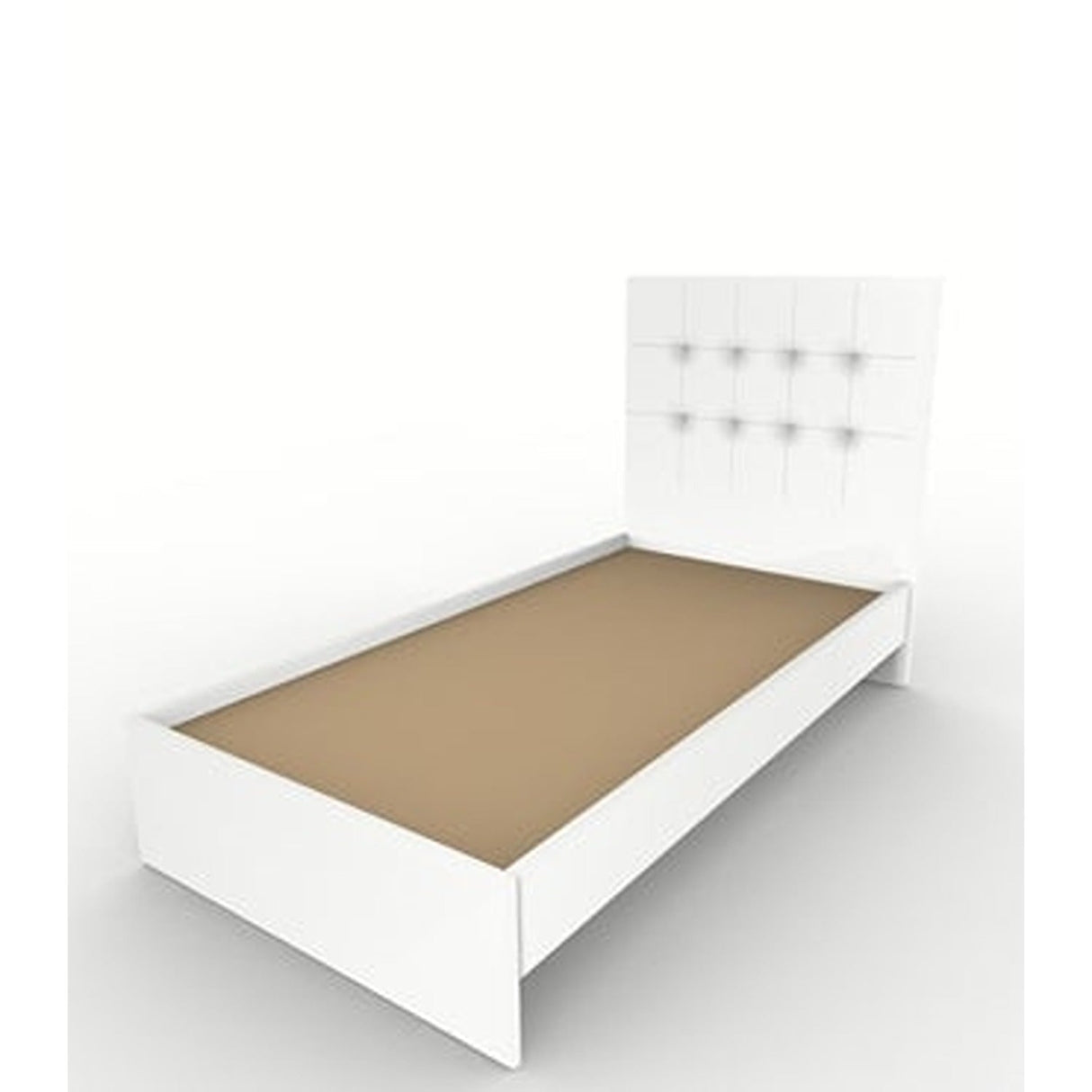 Base Cama Dicar Sencilla 100 cm Blanco Desarmable con Cabecero - Camas y Cabeceros | Bylmo