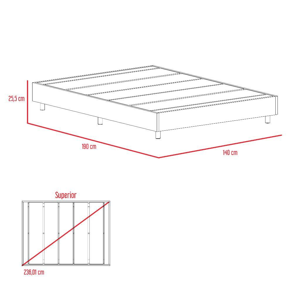 Base Cama Lugo Doble 140 cm Caramelo - Camas | Bylmo