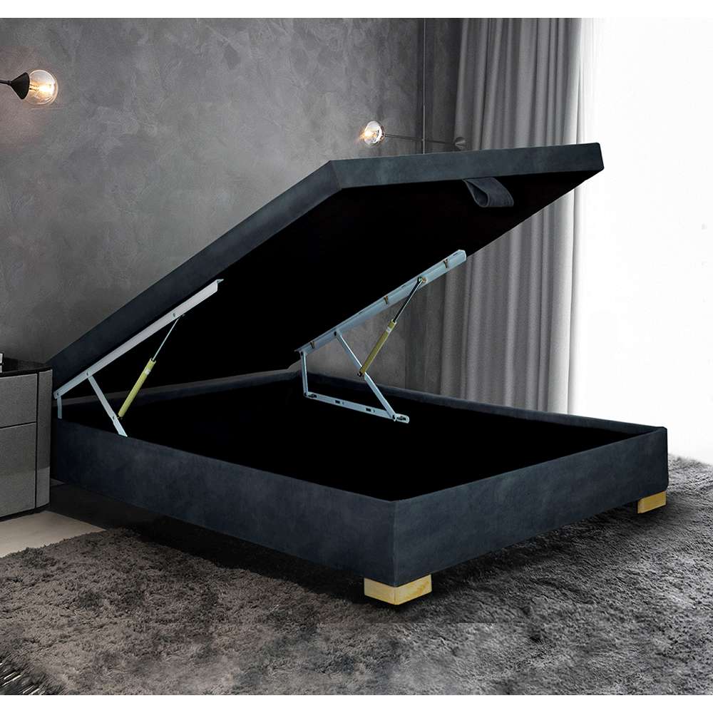Base Cama Tarento Doble 140 cm Gris con Baúl - Camas y Cabeceros | Bylmo