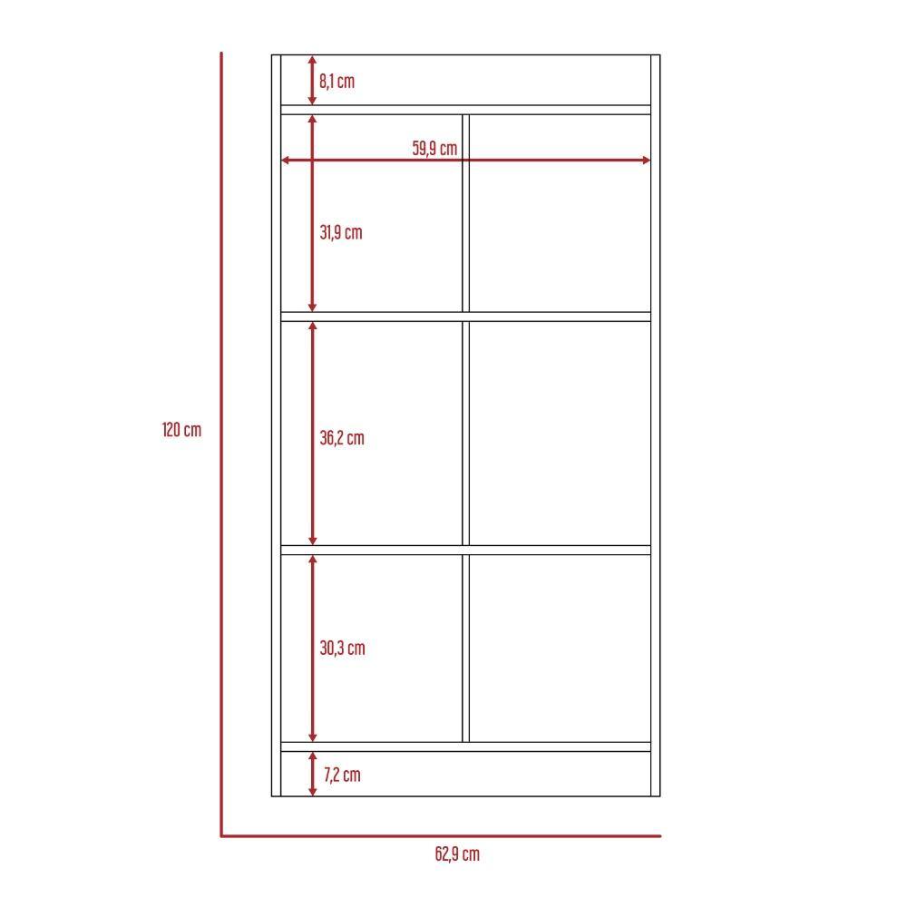 Biblioteca Wengue 62.9x120cm con Tres Compartimientos - Bibliotecas | Bylmo