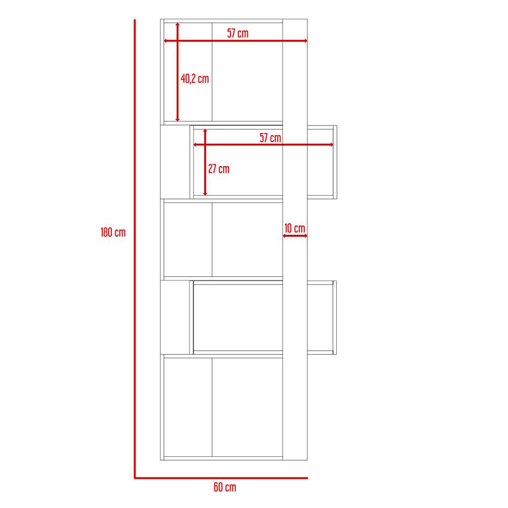 Biblioteca Transformable Acacia Rovere 60 cm con Módulos Flotantes y Entrepaños - Bibliotecas | Bylmo