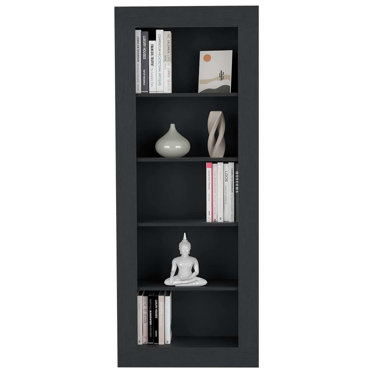 Biblioteca Andina Wengue 70x179cm con Cinco Compartimientos - Bibliotecas y Estanterías | Bylmo