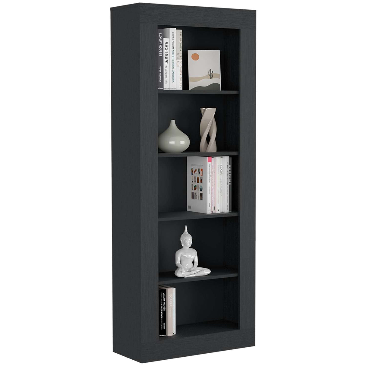 Biblioteca Andina Wengue 70x179cm con Cinco Compartimientos - Bibliotecas y Estanterías | Bylmo