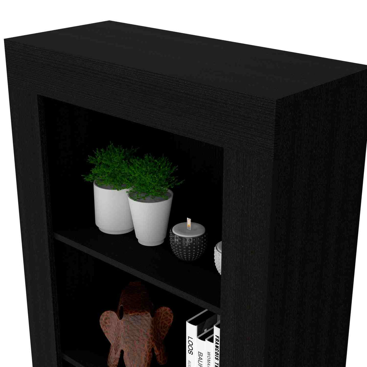 Biblioteca Andina Wengue 70x179cm con Cinco Compartimientos - Bibliotecas y Estanterías | Bylmo