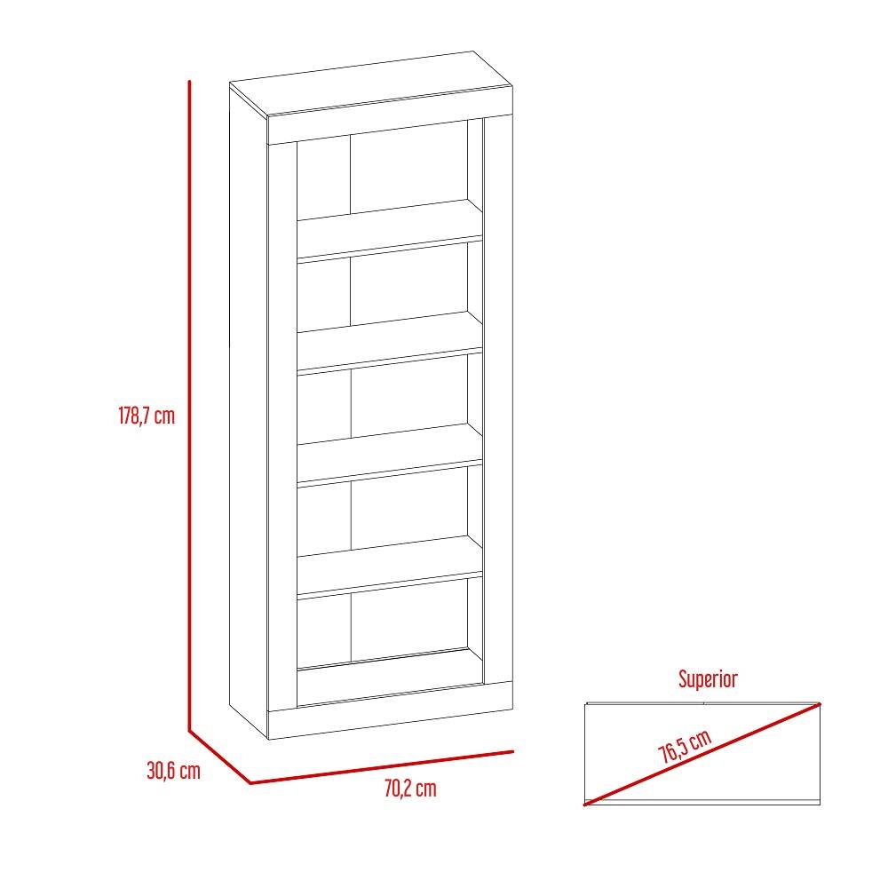 Biblioteca Andina Plus Wengue 70 cm con Entrepaños - Bibliotecas | Bylmo