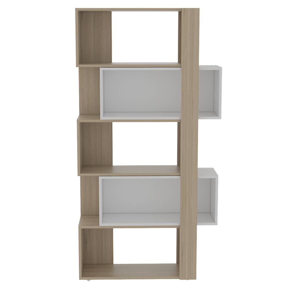 Biblioteca Beijing Rovere 70.2x161.5cm Rectangular con Cinco Compartimientos - Bibliotecas | Bylmo