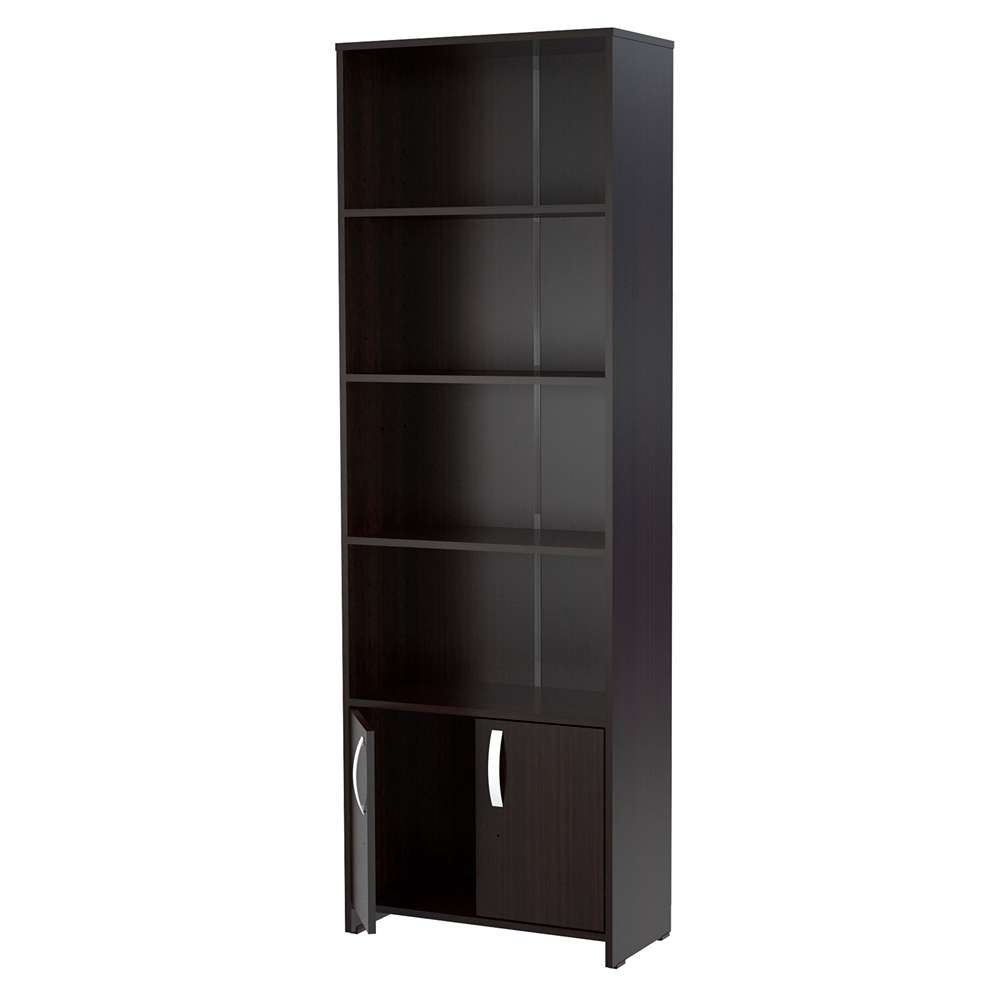 Biblioteca Wengue 60x182cm con Cuatro Compartimientos y con Un Cajón - Bibliotecas y Estanterías | Bylmo