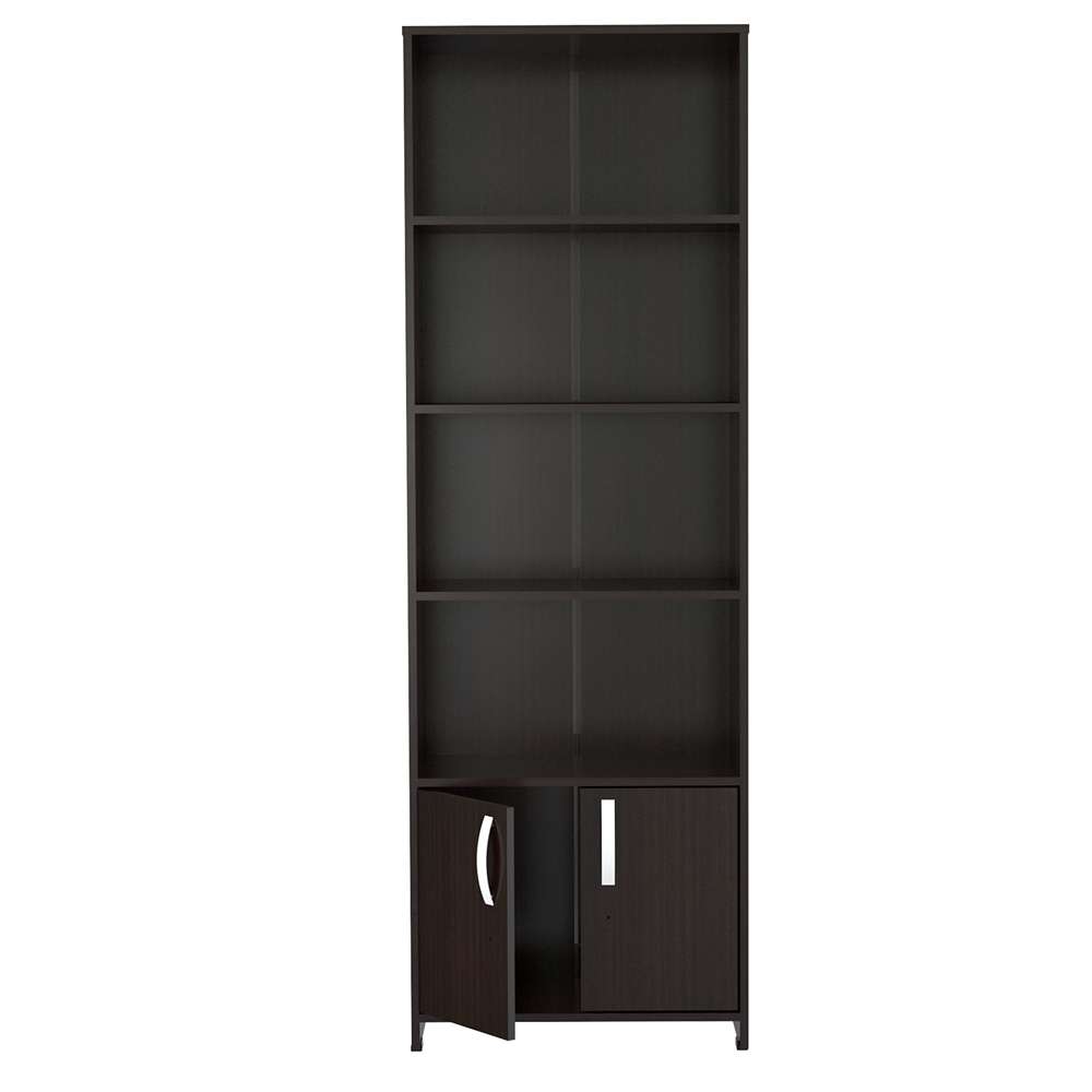 Biblioteca Wengue 60x182cm con Cuatro Compartimientos y con Un Cajón - Bibliotecas y Estanterías | Bylmo