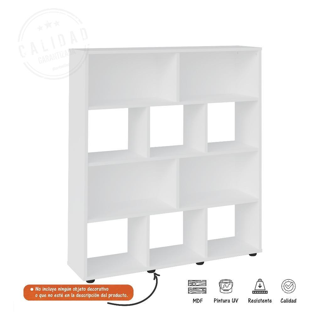 Biblioteca Book Blanco 91x109cm con Diez Compartimientos - Bibliotecas | Bylmo