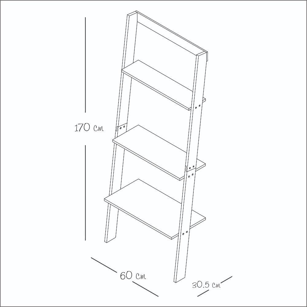 Biblioteca Escalera Clash Blanco 60 cm con Entrepaños - Bibliotecas | Bylmo