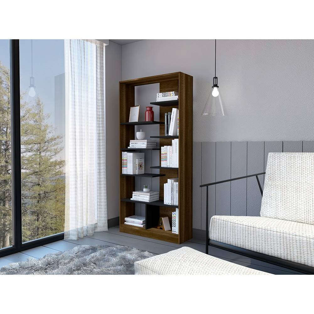 Biblioteca Classic Wengue 80x170cm Rectangular con Diez Compartimientos - Bibliotecas | Bylmo