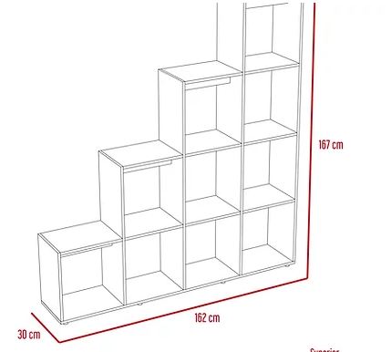 Biblioteca Escalera Beijing Gales 155 cm con Entrepaños - Bibliotecas | Bylmo