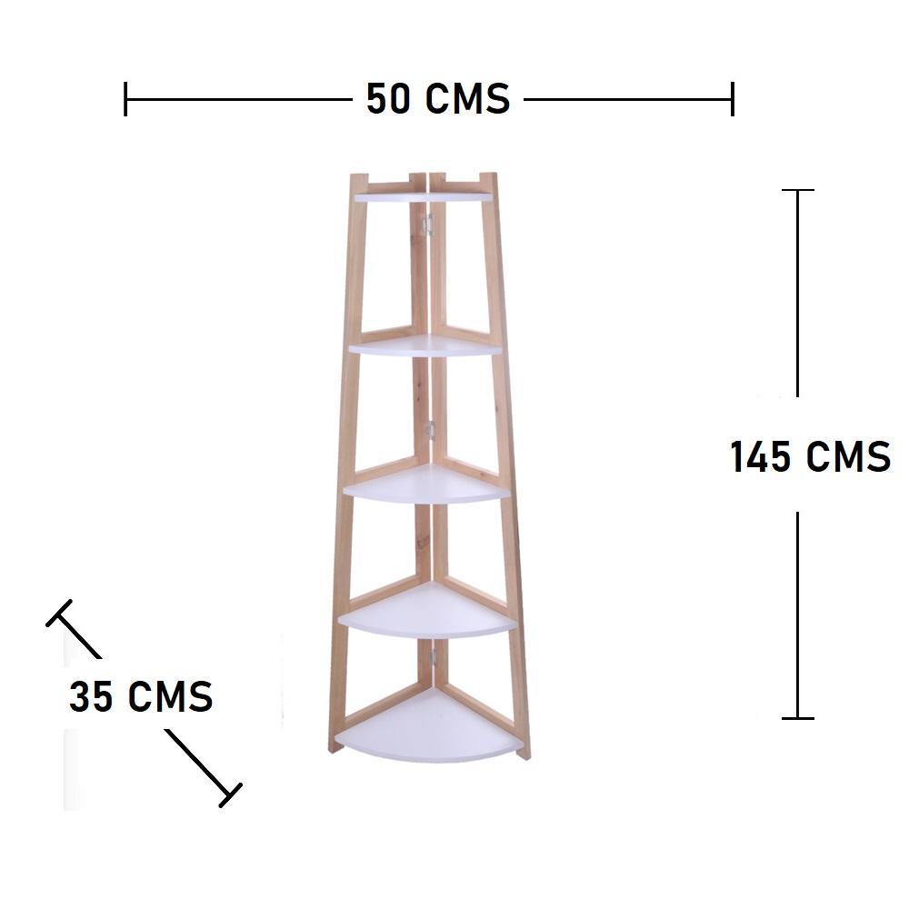Biblioteca Esquinera Canadá Pino 50 cm con Entrepaños - Bibliotecas | Bylmo