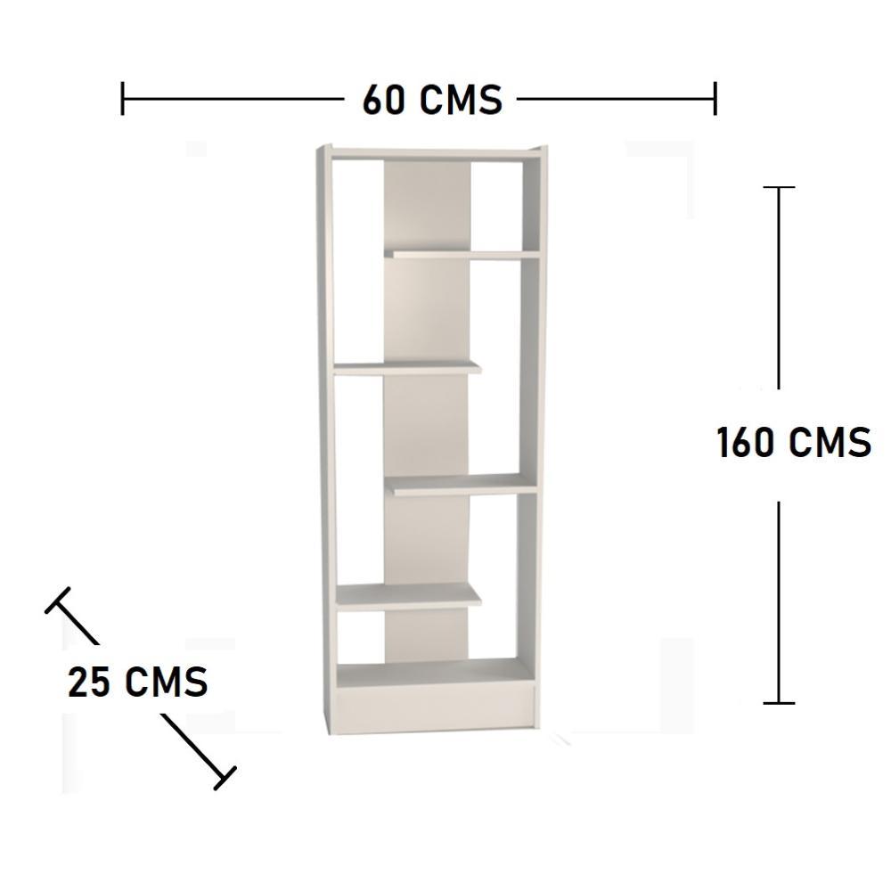 Biblioteca Like BLANCO 60x160cm con Cinco Compartimientos - Bibliotecas | Bylmo