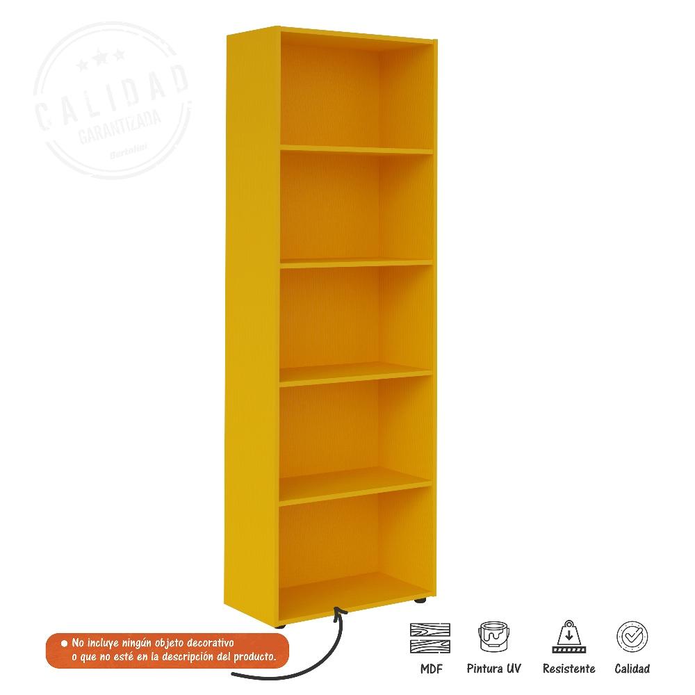Biblioteca Multy Amarillo 60x180cm con Cinco Compartimientos - Bibliotecas | Bylmo