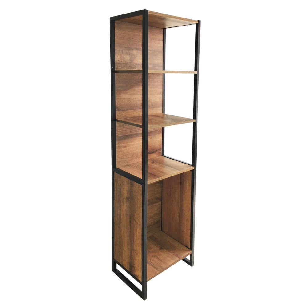 Mueble Auxiliar New York Amareto y Negro 40 cm con Entrepaños - Gabinetes | Bylmo