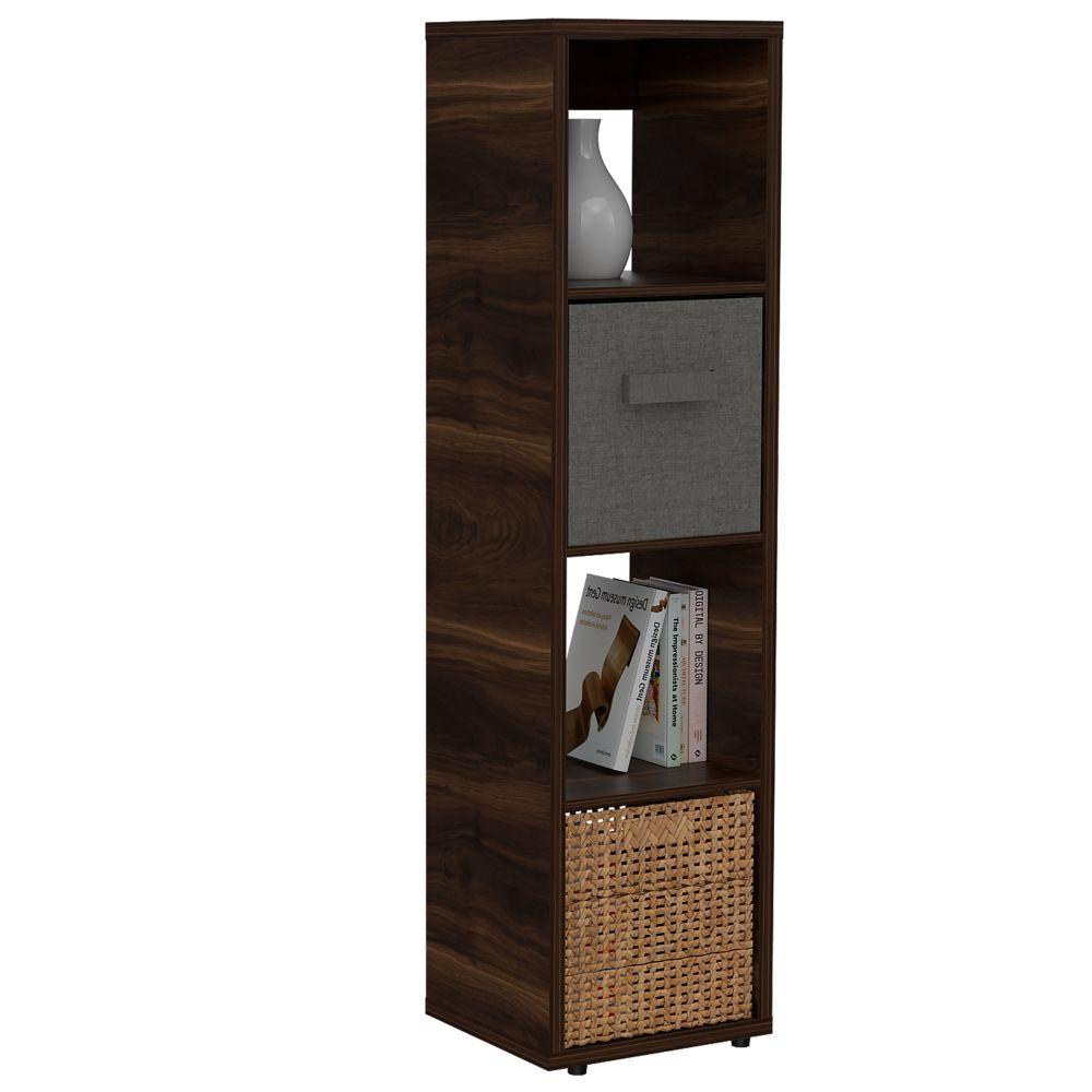 Biblioteca Tanger Miel 37 cm con Cajón y Entrepaños - Bibliotecas | Bylmo