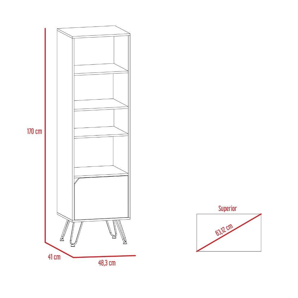 Biblioteca Stamford Cafe Expreso 48 cm con Puerta y Entrepaños - Bibliotecas | Bylmo