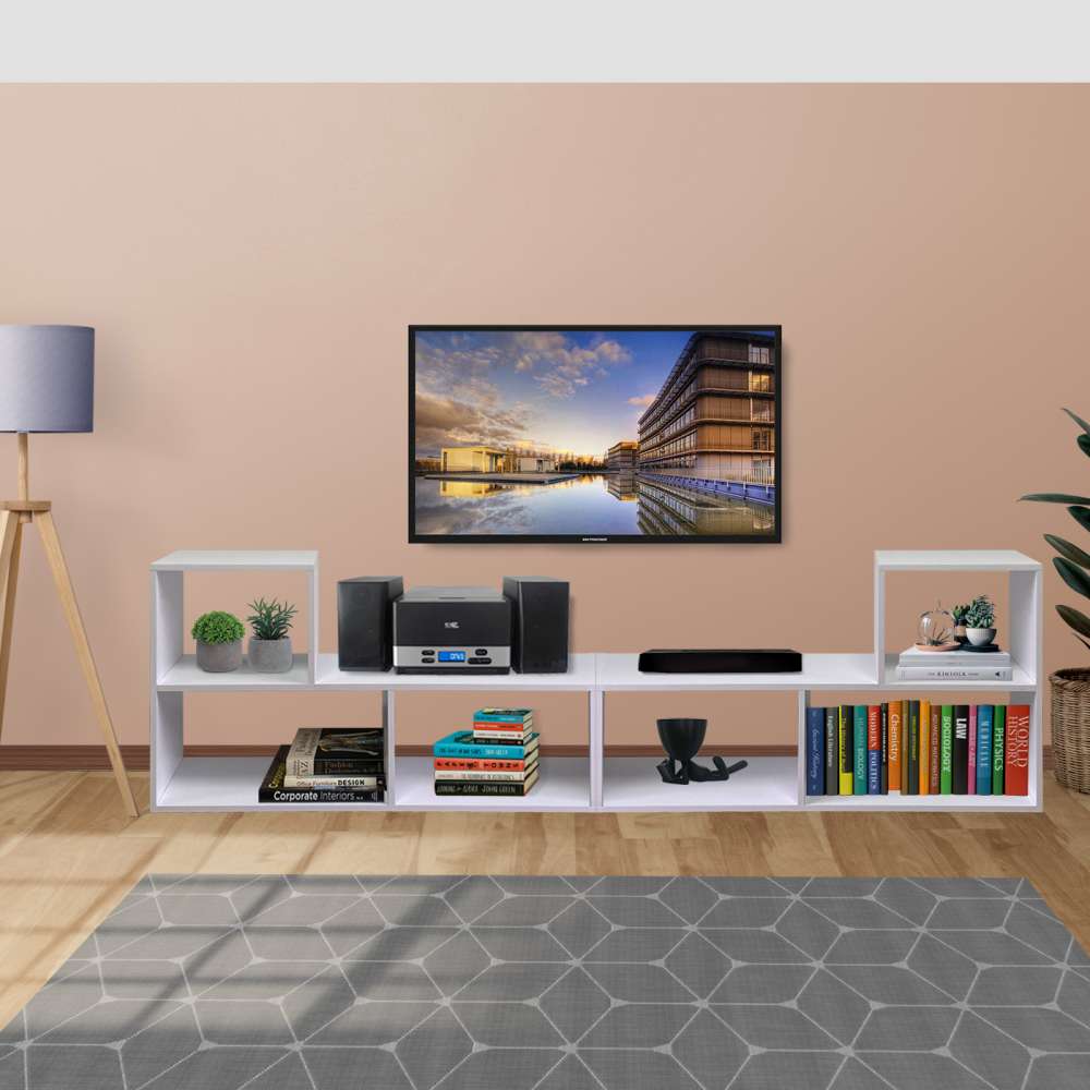 Biblioteca Transformable Snow Blanco 61 cm Tipo L con Entrepaños - Bibliotecas | Bylmo