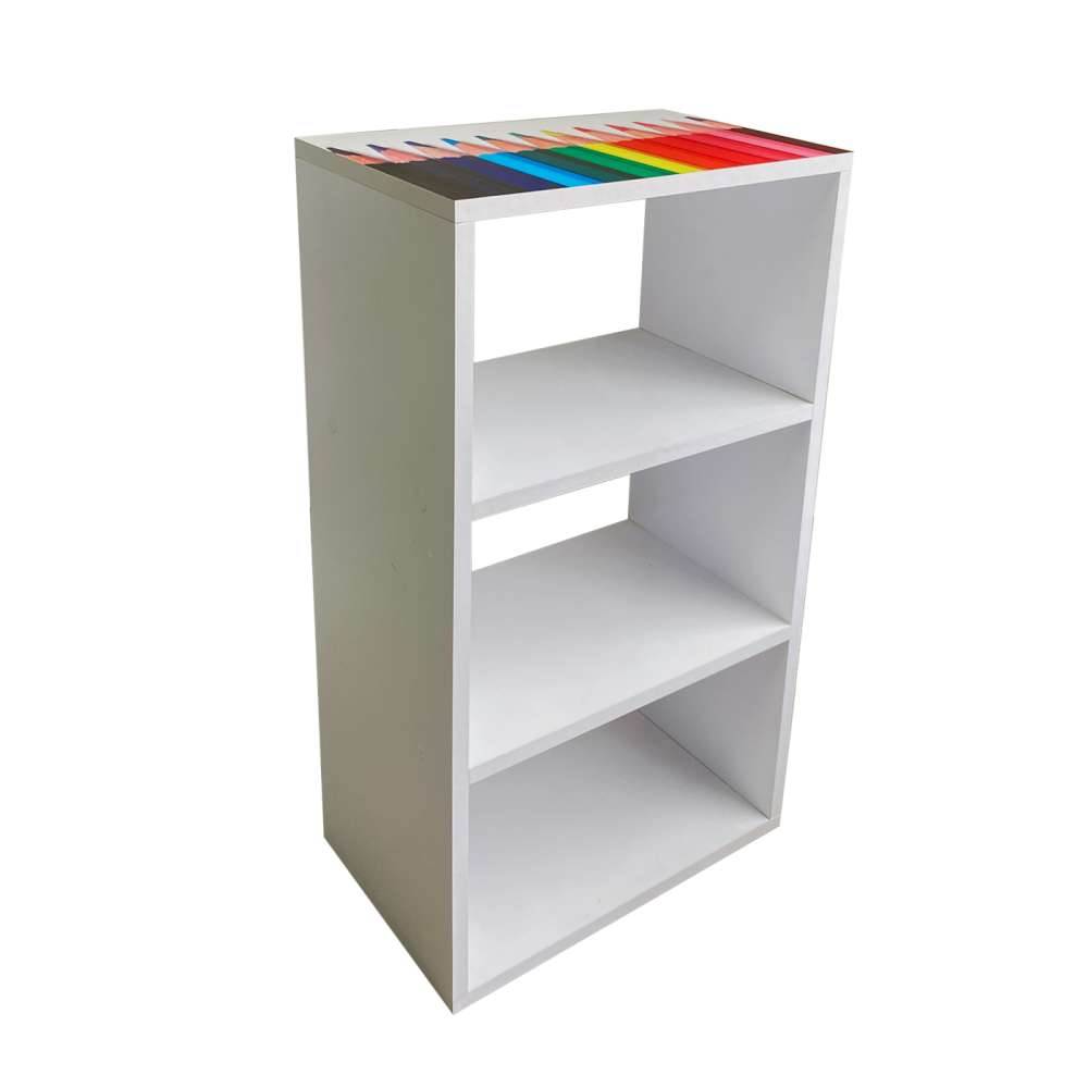 Biblioteca Tomy Print Blanco 72 cm con Entrepaños - Bibliotecas | Bylmo