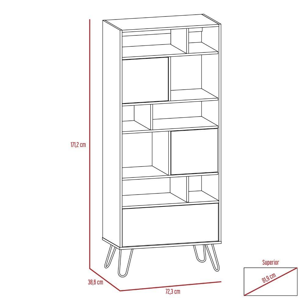 Biblioteca Vassel Amaretto 72 cm con Puertas y Entrepaños - Bibliotecas | Bylmo