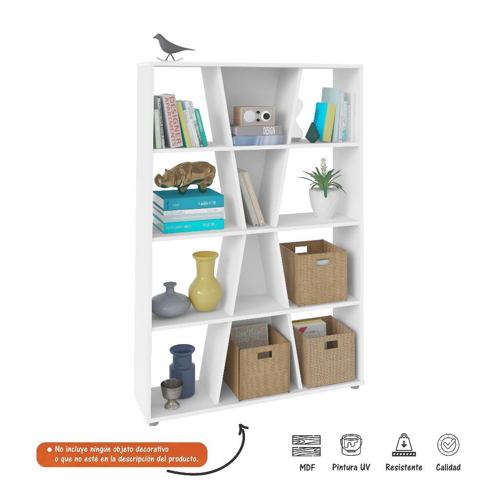 Biblioteca Xis Blanco 91x134cm con 1Dos Compartimientos - Bibliotecas | Bylmo