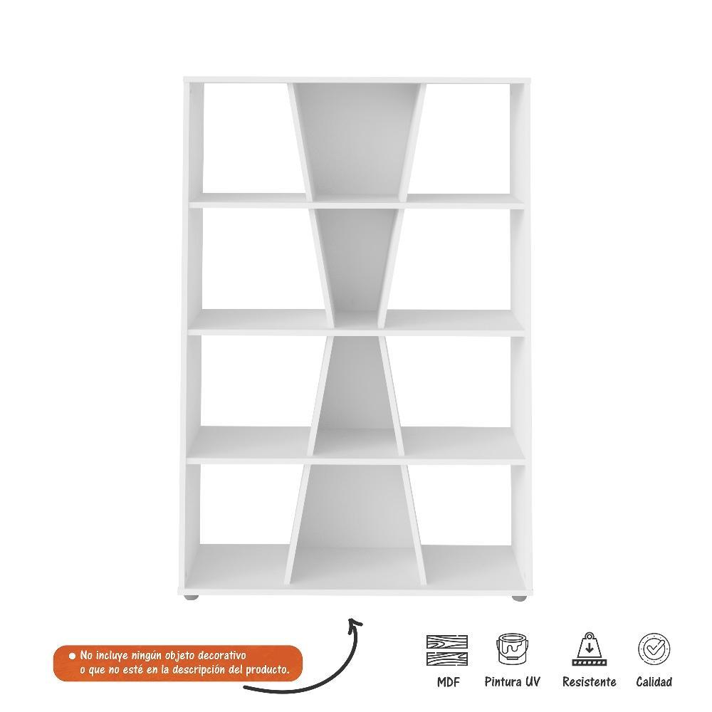 Biblioteca Xis Blanco 91x134cm con 1Dos Compartimientos - Bibliotecas | Bylmo