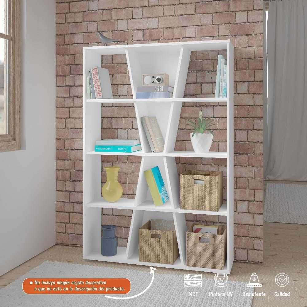 Biblioteca Xis Blanco 91x134cm con 1Dos Compartimientos - Bibliotecas | Bylmo