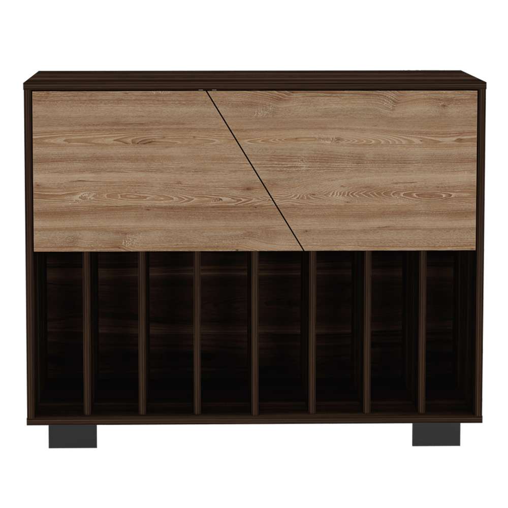 Bifé Fraktal Habano 100x100cm con Diez Compartimientos y con Patas - Bifes y Arrimos | Bylmo