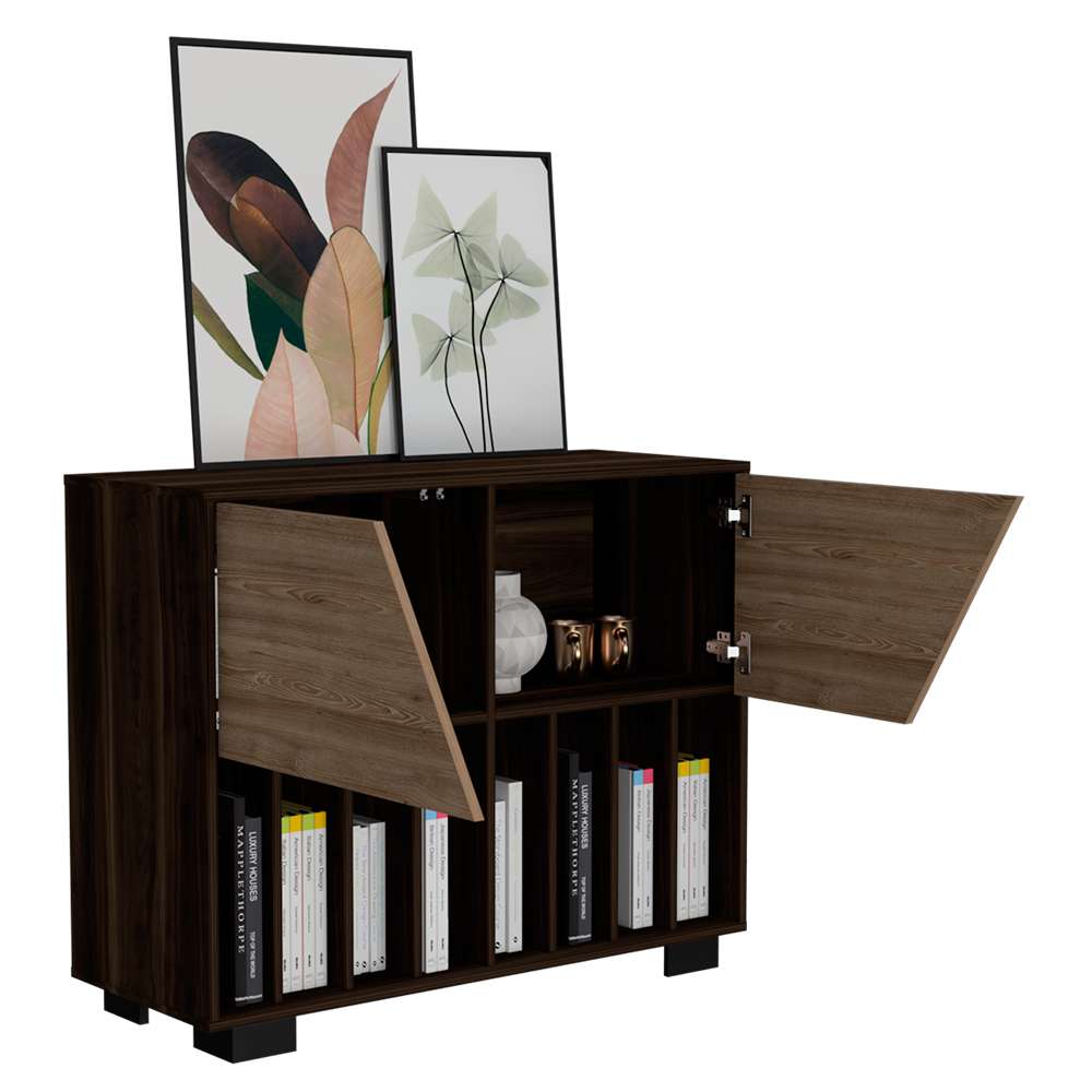 Bifé Fraktal Habano 100x100cm con Diez Compartimientos y con Patas - Bifes y Arrimos | Bylmo